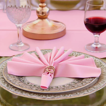 KAIPHO Pink Cloth Napkins Washable Set of 6-210GSM Heavy-Duty 17x17 Inch Solid Table Napkins Cloth in Bulk, Reusable Napkins with Hemmed Edges for Dinner, Holiday, Wedding, Party & Everyday Use