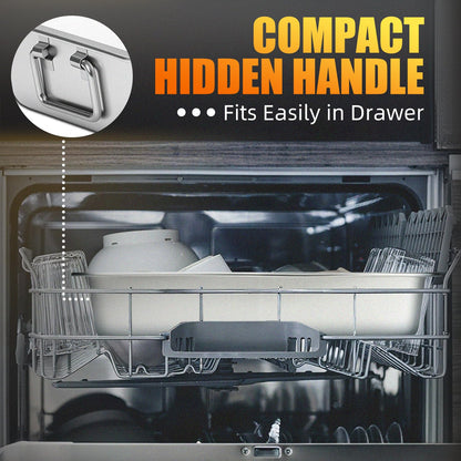 Stainless Steel Turkey Roasting Pan with Rack & Handles, Heavy Duty Food-Safe Turkey Pan Dishwasher Safe, Perfect for Cooking Turkey and Steak for Thanksgiving and Christmas (Standard)