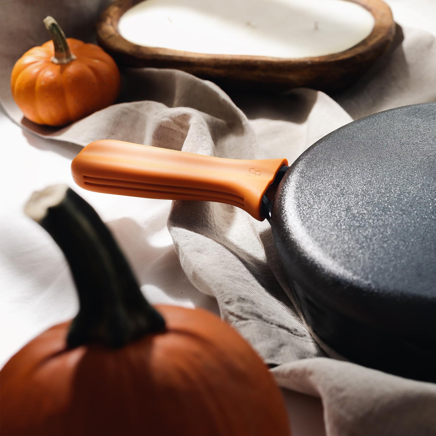 Greater Goods Silicone Handle Cover Designed for Greater Goods Cast Iron Skillet and Griddle, Pumpkin Orange