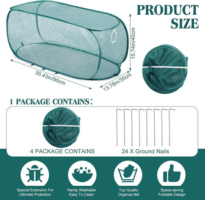 Threehoney 4 35'' 14'' 16'' Pcs x x Pop up Garden Mesh Plant Cover Outdoor Plant Protector Garden Row Raised Bed Cover