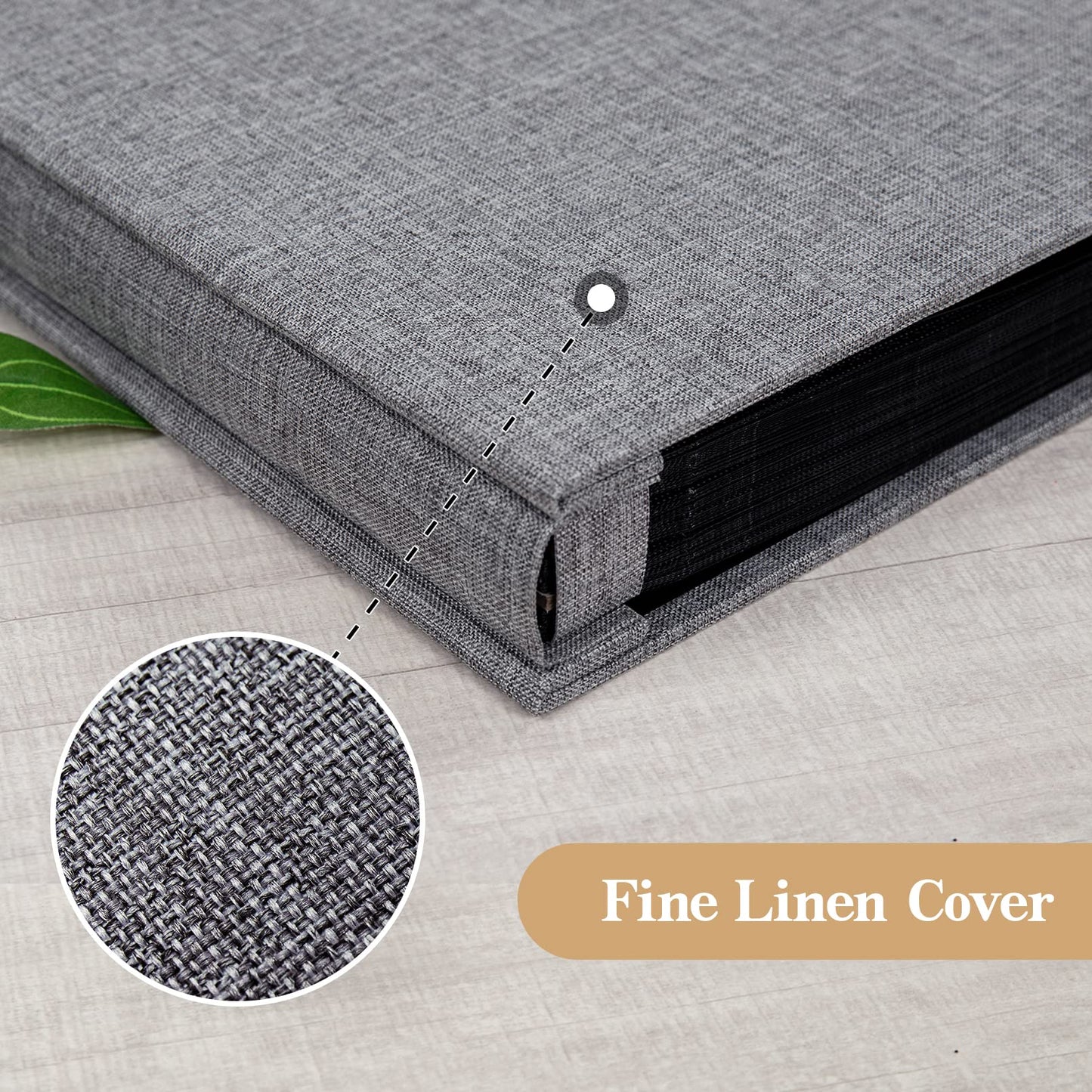 potricher Photo Album for 4x6 1000 Photos Linen Cover Extra Large Capacity Picture Book for Family Wedding Anniversary and Baby (Gray)