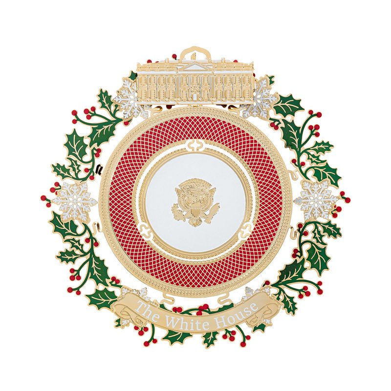 Official 2025 White House Christmas Ornament – Honors 150 Years of White House State Dinners, 24k Gold-Finished Brass, Includes Ribbon & Booklet, Collectible Gift in Keepsake Box, Made in USA