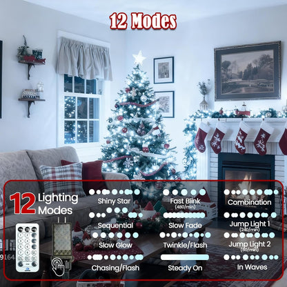 2026 88ft 240LED 12Modes, 7Voice Commands New Voice Control Smart Christmas String Lights Outdoor/Indoor | String