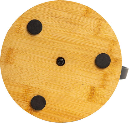 TIEYIPIN Banana Holder, Iron & Bamboo Fruit Stand for Bananas, Grapes & More, Easy Assembly