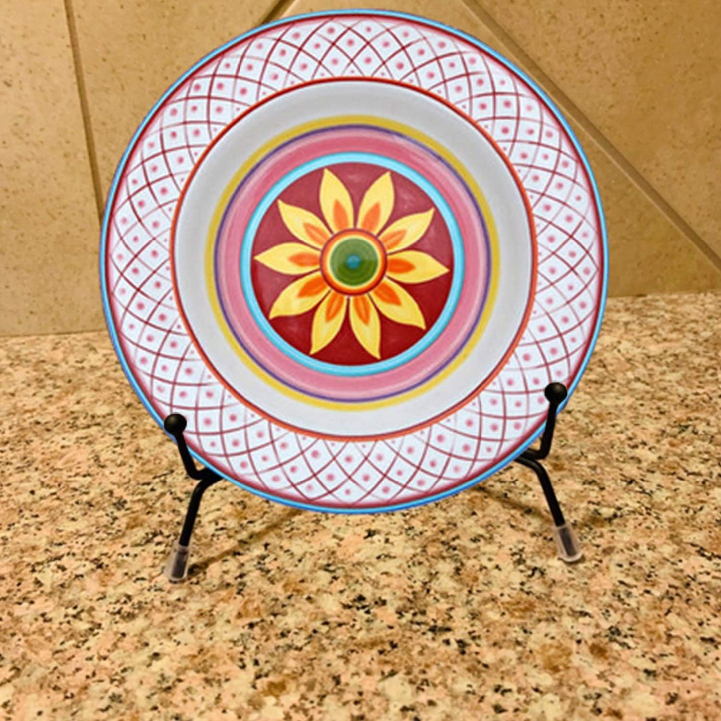 2 Pack Upgraded Plate Display Stands, 12 Inch Anti-Slip Iron Photo Holder Stands, Compatible with 13 to 18 Inch