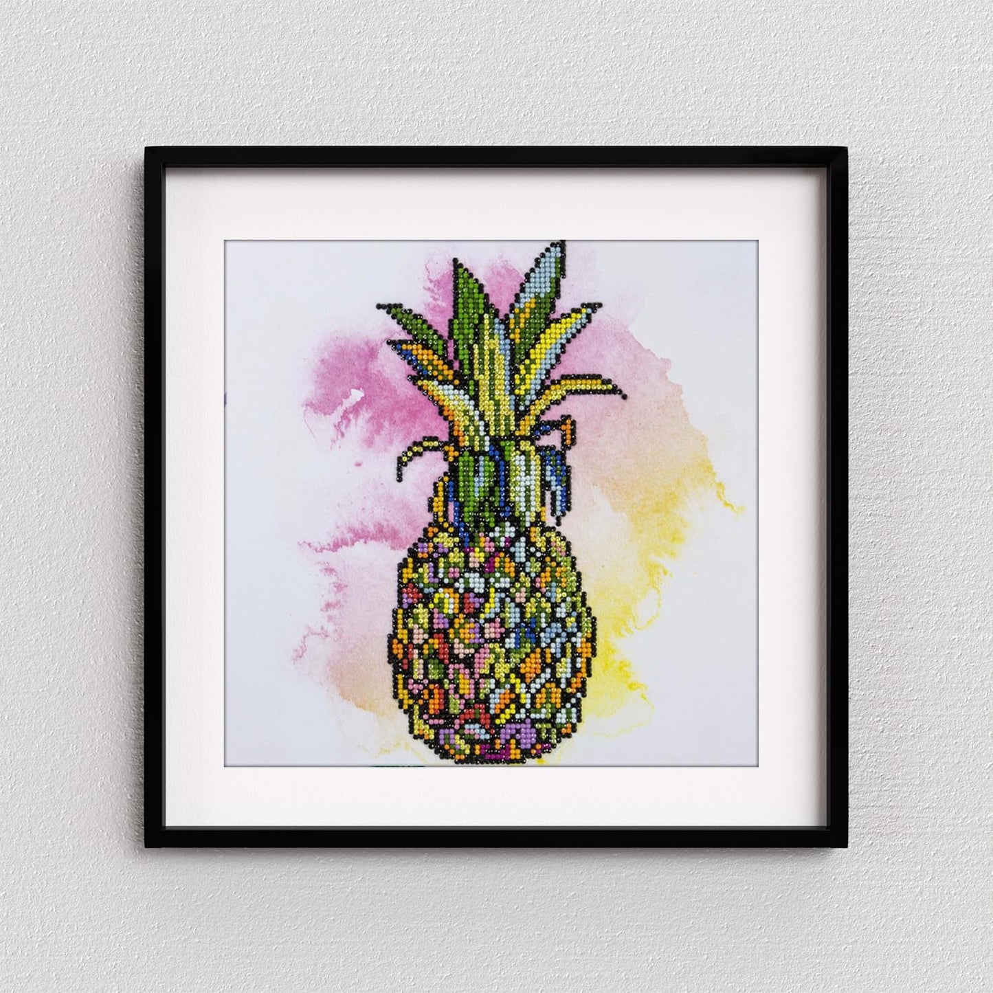 DIAMOND ART BY LEISURE ARTS Pineapple, 12"X12", Intermediate Diamond Painting Kits for Adults, Art for Adults, Kit, Painting