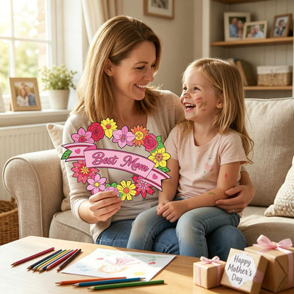 INCOK Mothers Day Crafts for Classroom - 24 Pcs DIY Wreath Flower Craft for Preschool Thank You Appreciation Gift for Mama Grandma School Kindergarten Daycare Holiday Art Crafts Supplies