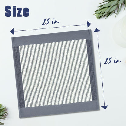 12 Set, 13 13 Inches, Cleanbear Wash Cloths for Showering, Washcloths with Stylish Jacquard Weaved Design, Cotton