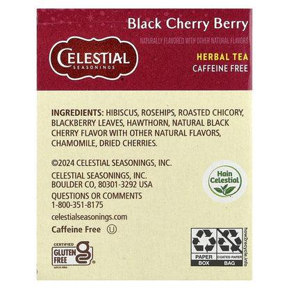 CELESTIAL SEASONINGS HERB TEA,BLK CHERRY BERRY, 20 BAG (pack of 3)