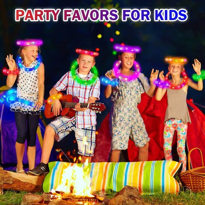Glow Sticks Party Favors - 18 PCS Colorful Light-Up Tubes, Necklaces & Bracelets for Kids' Celebrations