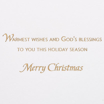 Papyrus Religious Christmas Card with Wooden Manger Nativity Scene (A Child is Born)