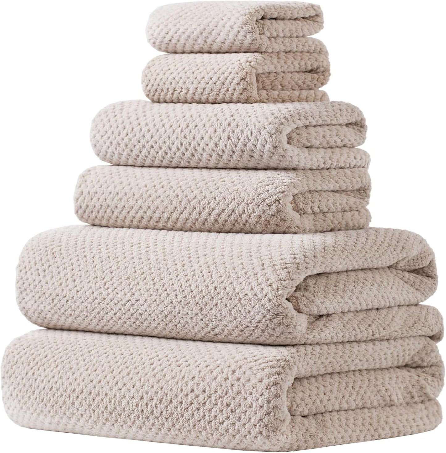 Set 30x60 Inches 6 Extra Large Bath Towels for Bathroom Super Soft Light Weight Quick Dry Microfiber Shower Towels
