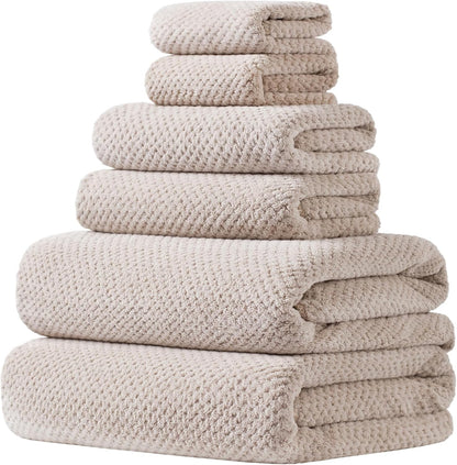 Set 30x60 Inches 6 Extra Large Bath Towels for Bathroom Super Soft Light Weight Quick Dry Microfiber Shower Towels