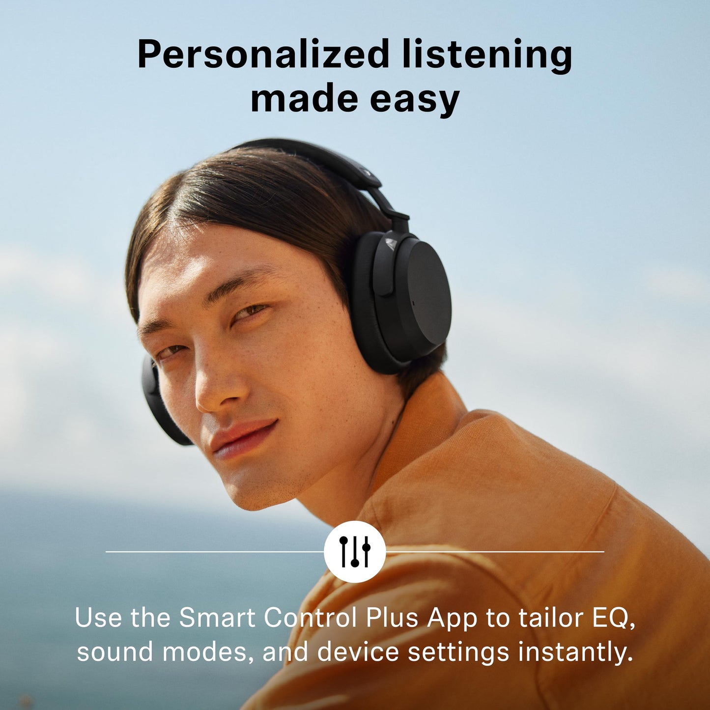 Sennheiser ACCENTUM Wireless Bluetooth Headphones – Hybrid ANC Noise Cancelling, 50‑Hour Battery, Lightweight Over‑Ear Design, Clear Calls, Travel & Work Headset, White