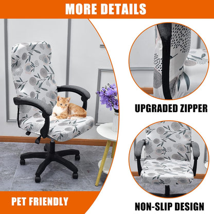CRFATOP Stretch Computer Office Chair Cover with Durable Zipper, Universal High Back Chair Slipcover