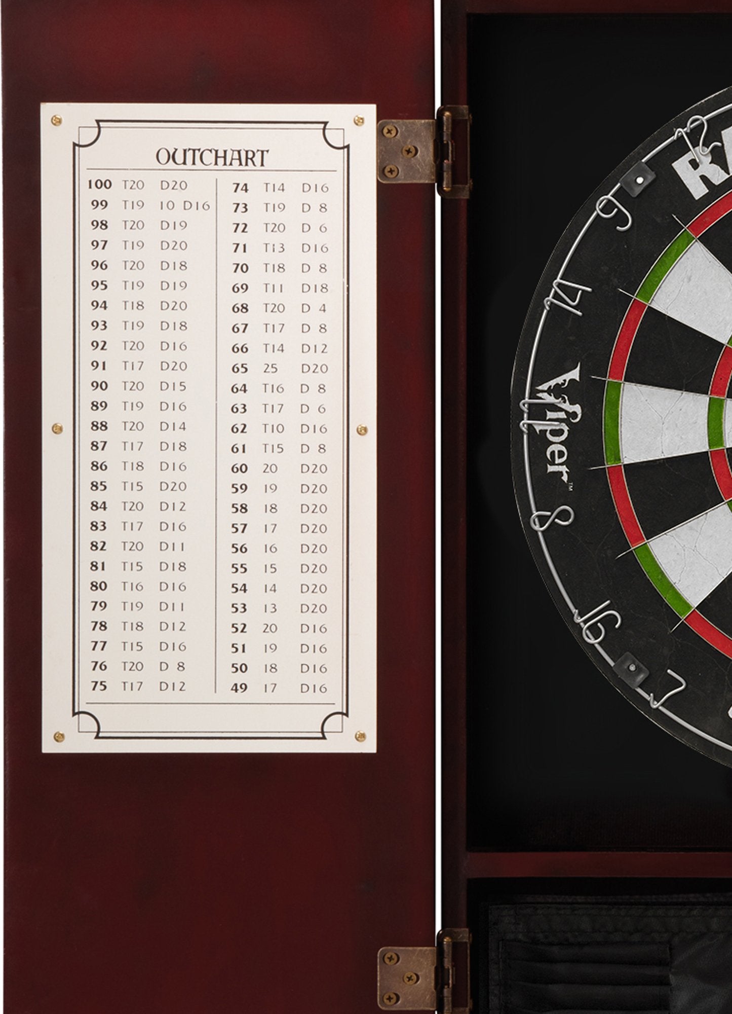 Viper Metropolitan Solid Wood Cabinet & Sisal/Bristle Dartboard Play-Ready Bundle