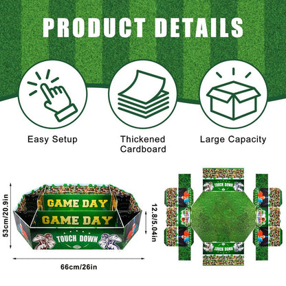 Football Party Decorations, Football Party Favors Food Tray Set Stadium Snack Display Tray for Game Day Tailgate Birthday Party Supplies Kit