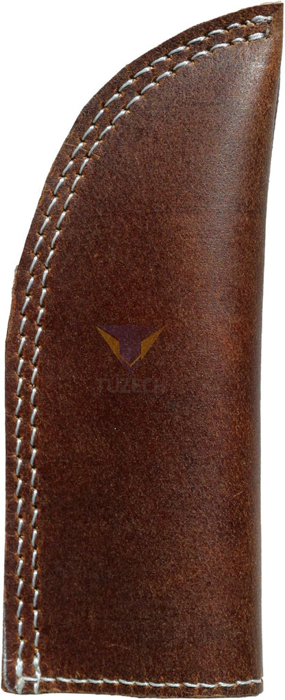 Tuzech Handmade Leather Hot Handle - Pan Handle Potholder, Double Layered Stitched for Metal Skillet Grips