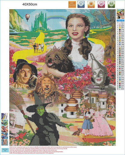 DIYPAINTING 5D Diamond Art Painting by Number Kits Wizard Movie of Oz 16X20 Painting Cross Stitch Full Drill Crystal Rhinestone Embroidery Pictures Arts Craft for Home Wall Decor