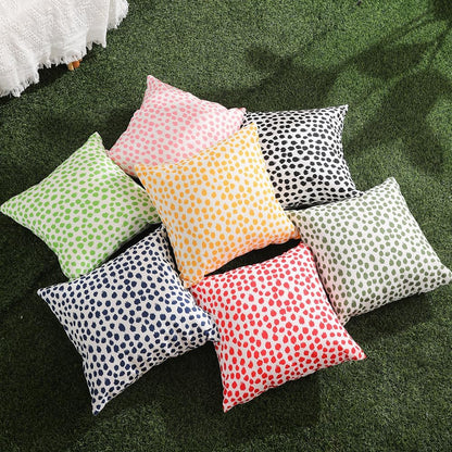 Outdoor Pillow Covers 18x18 Set of 2, Black Polka Dot Waterproof Decorative Cases for Summer Outdoor Sofa Bed Cushion