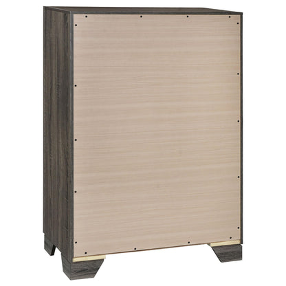 Coaster Home Furnishings - Wright - Wood - 4-Drawer Chest with Bar Handles, Mitered Trim and Laminate Surfaces - Transitional - Bedroom - Brown Oak - 223345