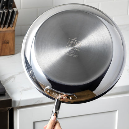 All-Clad D3 3-Ply Stainless Steel Sauce Pan with Lid 2 Quart, Induction, Oven Broiler Safe 600F, Multipurpose, Compatible w/ All Cooktops, For Restaurant or Home Kitchen, Pots & Pans, Cookware, Silver