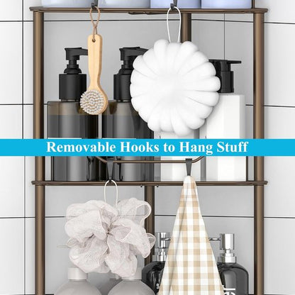 HuggieGems 4-Tier Corner Shower Caddy Organizer - Stylish Bathroom Shelf Rack in Bronze