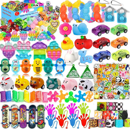 Skiennix 120 Pcs Squishy Fidget Toys - Fun Party Favors for Kids | Ideal for Goodie Bags & Prizes