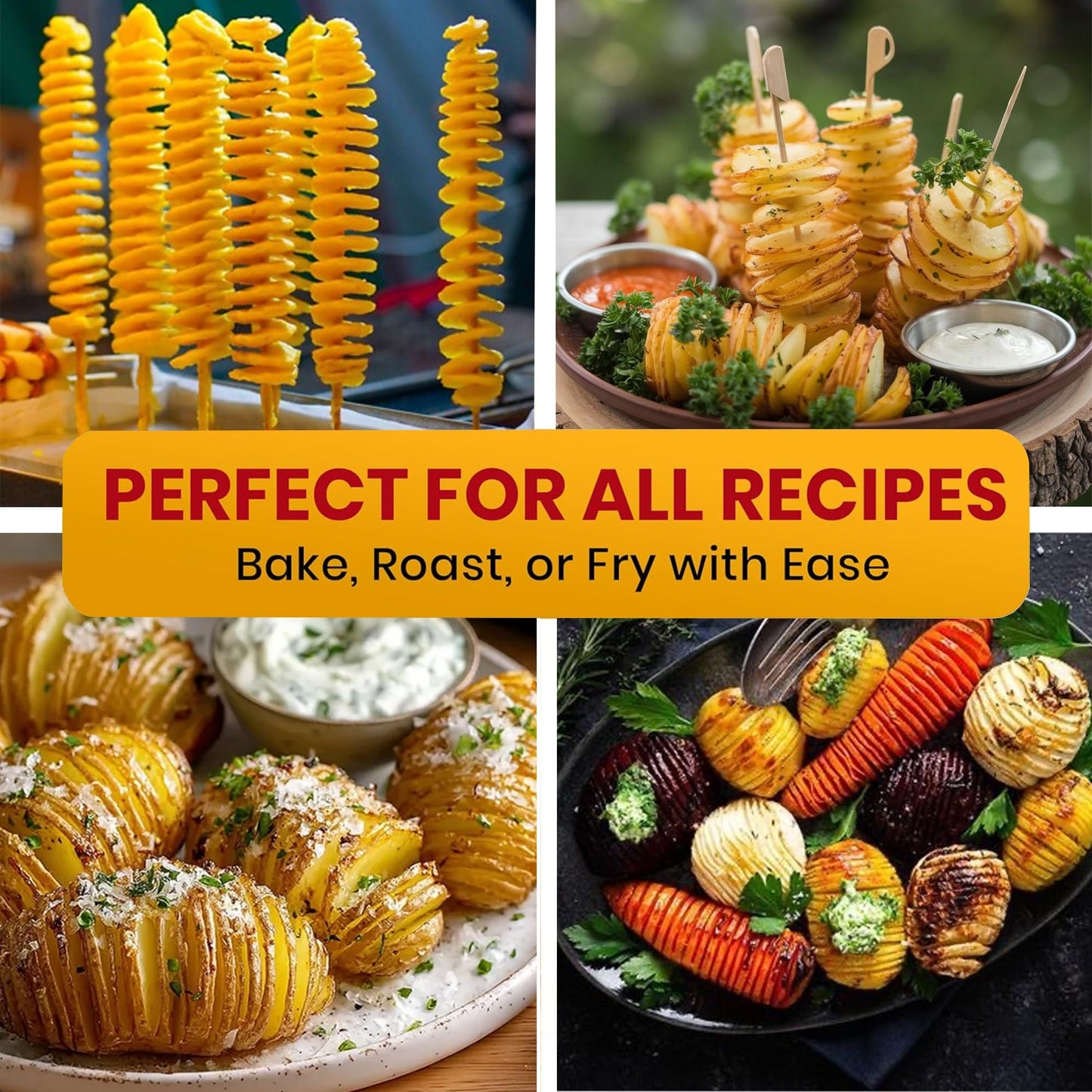 Tornado Potato Spiral Cutter, METLUCK Manual Stainless Steel Potatoes Twister Slicer