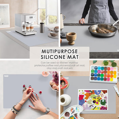 31.5" x 23.6" Extra Large Silicone Mat for Resin Casting, Crafts and Epoxy, Nonstick Silicone Sheet for Jewelry Casting Molds, Countertop Protector Mat Heat Resistant Placemats by Foepoge, Gray