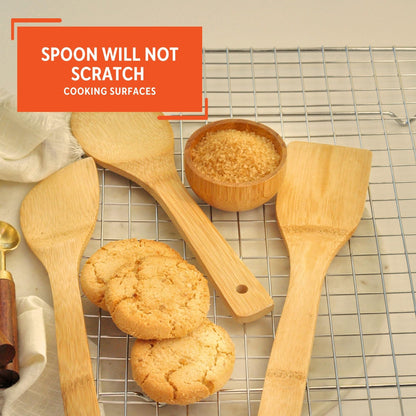IMUSA USA Cookware Spoon Set 3-Piece, Bamboo