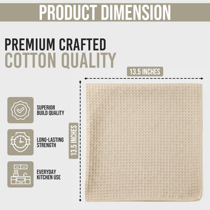Ameri-Homes 100% Cotton Waffle Kitchen Dish Cloths 6-Pack– Ultra Absorbent & Quick Dry, Counters & Kitchen Use – Soft, Durable & Lint-Free13.50X13.50 inches (Off-White)