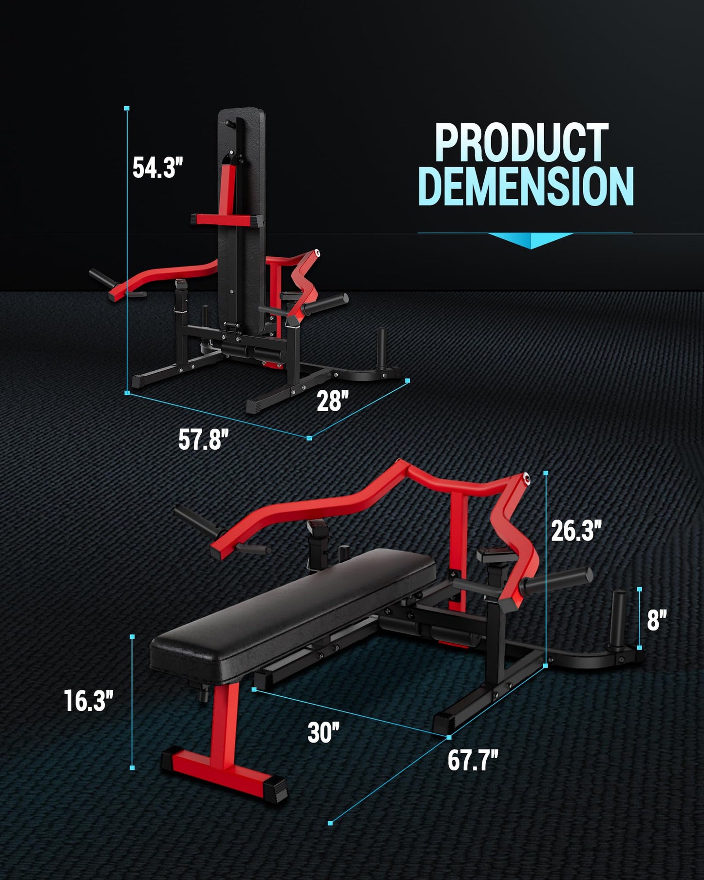 Chest Press Machine for Home Gym, 1250LBS Multi-Functional Bench Press Machine with Independent Converging Arms, Adjustable Flat & Incline Bench for Full Body Strength Training
