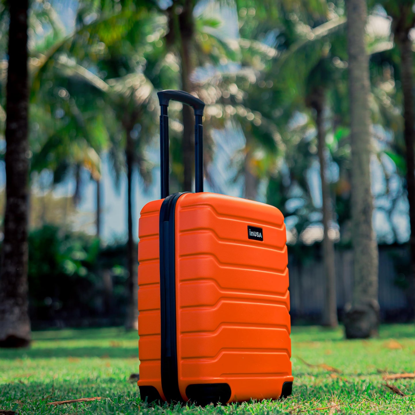 InUSA TREND Luggage with Spinner Wheels | Durable Lightweight Hardshell Suitcase,Travel sets with Handle and Trolley | (20in, 24in, 28in) 3 Piece Set | Orange