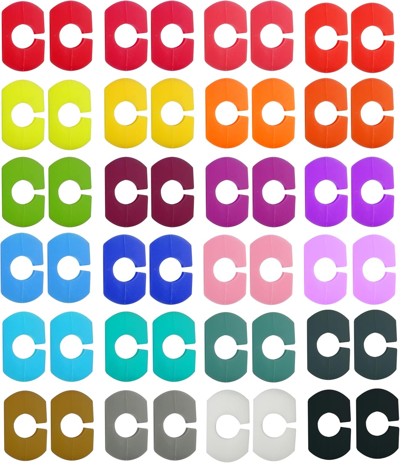 Lasiyanor 48Pcs Wine Glass Markers, Silicone Charms for Bar Party Martinis Cocktail Champagne Glasses