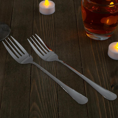 Cornucopia Brands Serving Fork Set of Two (2), Elegant 9" Stainless Steel Buffet & Banquet Style Serving Forks