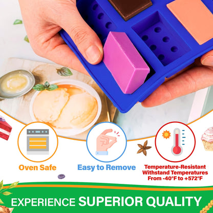 6 Pcs Robot & Bricks Silicone Molds for Chocolate – Non-Stick, Heat-Resistant & Easy to Clean – Chocolate Molds Silicone Design for Baking, Ice, Gummy, Candy & Cake Decorating – Fun DIY Kitchen Tool