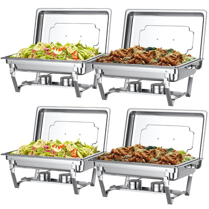 Chafing Dishes for Buffet Set – Chafers for Catering & Buffet Warmers with Lids | Serving Food Warmer & Chafers Servers Sets