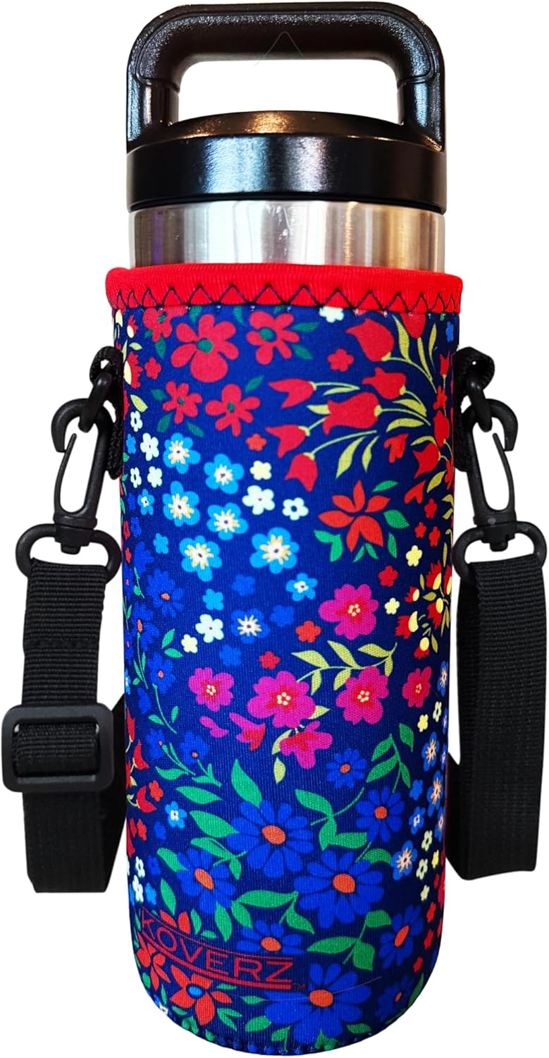 24-30oz 750ml Koverz Water Bottle Carrier with Shoulder Strap, Water Bottle Insulator - Monet