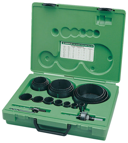 Greenlee Hole Saw Maintenance Kit, Bi-Metal, 20 Pcs, Sizes 3/4" - 4-3/4" (890)