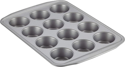 Circulon Nonstick 12-Cup Muffin Tin, Gray Steel Bakeware