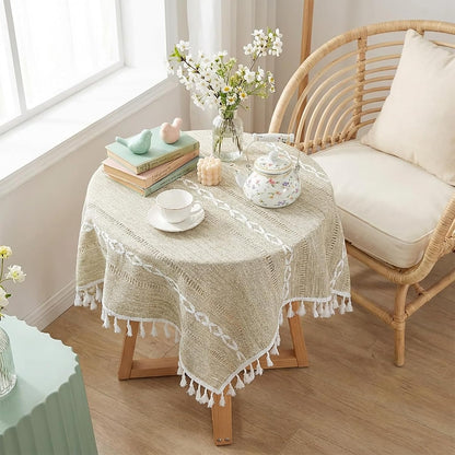 24 24 inch, Summer Small Spring Square Tablecloth x Rustic Farmhouse Coffee Table Cover for End Bedside Table, Boho