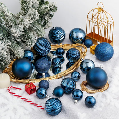 XmasExp 60mm Christmas Ball Ornaments, Shatterproof Decorations for Xmas Tree Balls, 24ct (Blue, 2.36")