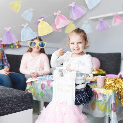 Cheerland Princess Party Banner Ball Gown Hanging Pastel Bunting Dress Garland Royal Theme Decorations 3D Cutouts for Baby Shower Classroom Storybook Castle 1st Birthday Party Decor Supplies 2pcs