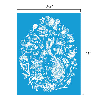 Shineone, 3Pcs, Rabbit, Flower, Silk Screen Stencils, Reusable Silk Screen Stencils, with Adhesive, for Home Decoration on Wood, Fabric, Glass, Plastic, Ceramics, Paper. 2pcs 12"x12"+1pc 8.5"x11"