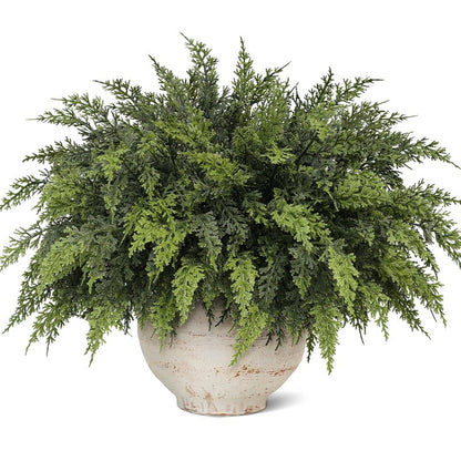 Juxdp Real Touch Christmas Cedar Branches-18 Inches, Artificial Cedar Branch Faux Greenery Plants Stem Fake Pine Picks for Vase DIY Crafts Garland Wreath Xmas Indoor Outdoor Decor (12 Pcs)