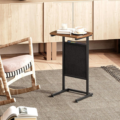 28.3" BF40SF01 HOOBRO C Shaped End Table, Side Table for Small Spaces, Couch Table with Storage Bag, Slide Under Sofa