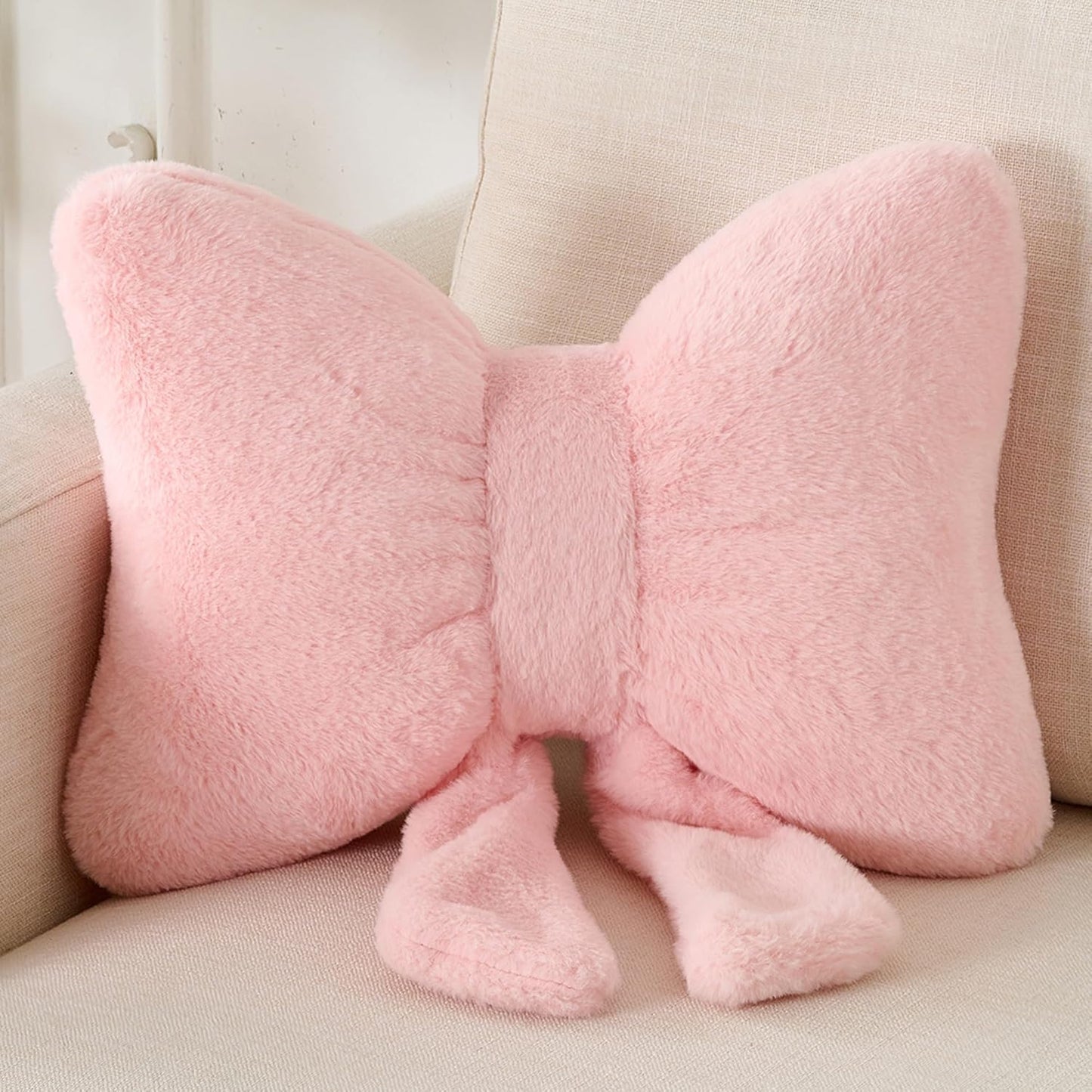 12 9inch XIAIJIA Bow Pillow Decorative Pillows Aesthetic Home Decor Soft Seat Cushions Cute Throw Pillow for Couch Bow