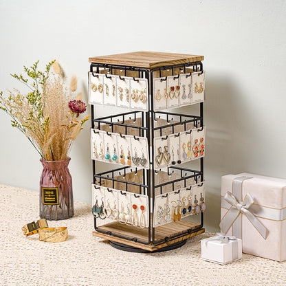 Yoimori 360 Rotating Earring Display Stands for Selling, Earring Rack Display Holder Stand, Jewelry Display for Vendors Selling Earring Cards, Necklaces, Bracelets, Hair Accessories (48 Hooks)