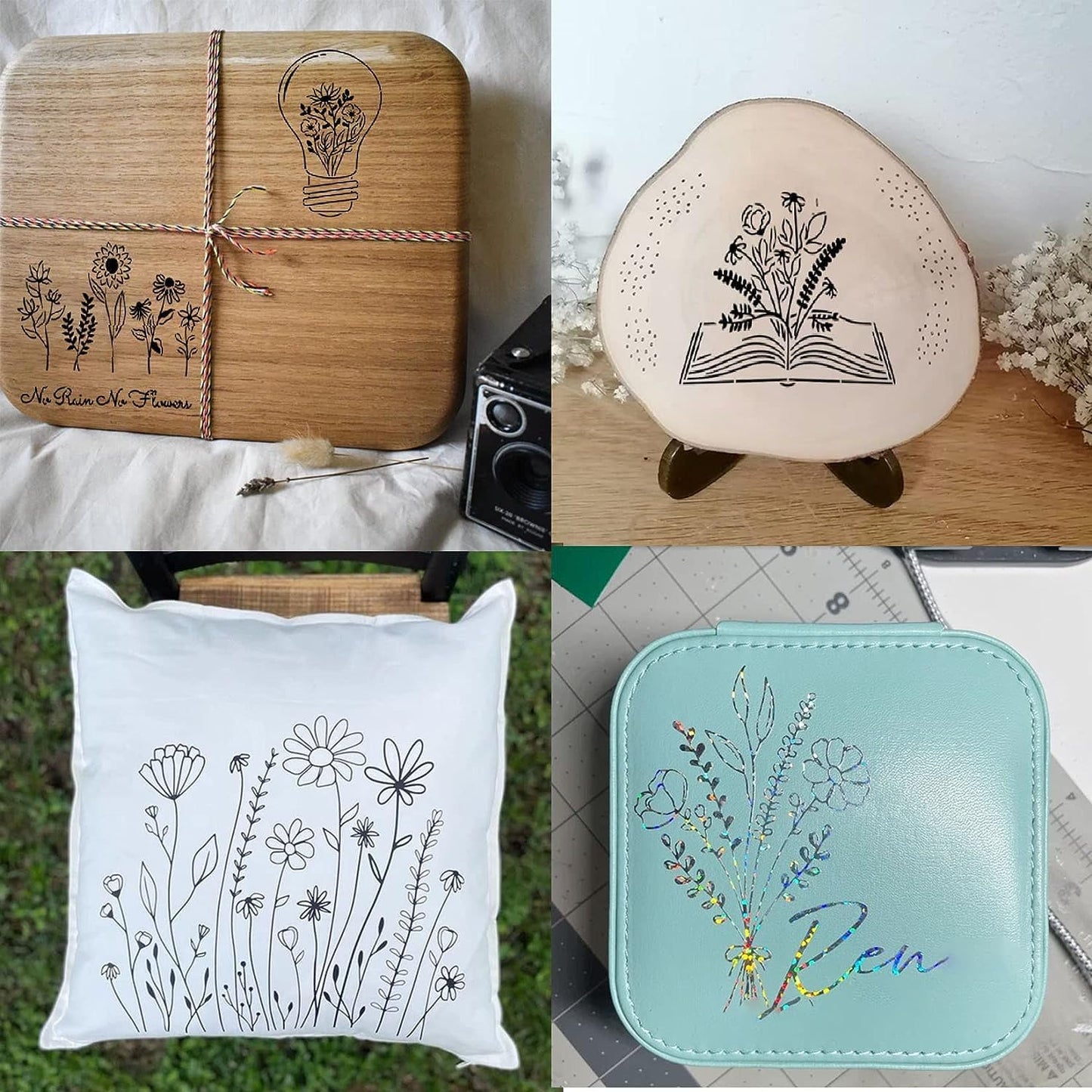Baychendoo 15 Pcs Floral Craft Stencils - 5.9x7.87 Inch Reusable Spring Wildflower Bouquet Templates for DIY Wood Painting, Scrapbooking, Fabric Art, Canvas Projects & Handmade Home Decor